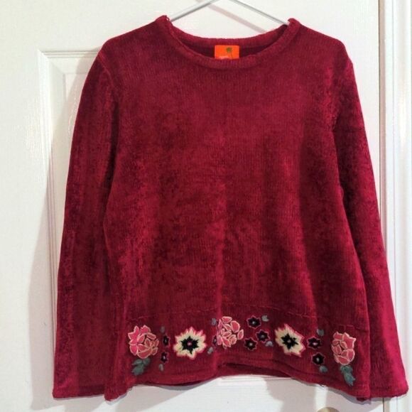 Hearts of Palm embroidery work oversized sweater Medium - Picture 1 of 5